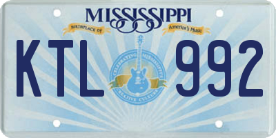 MS license plate KTL992
