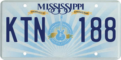 MS license plate KTN188