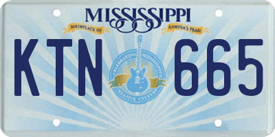 MS license plate KTN665