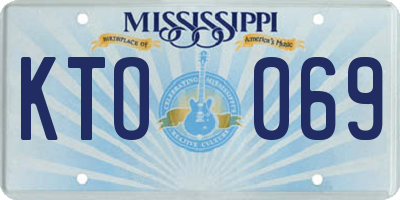 MS license plate KTO069
