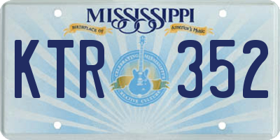 MS license plate KTR352