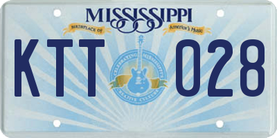 MS license plate KTT028