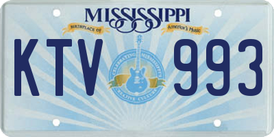 MS license plate KTV993