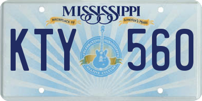MS license plate KTY560