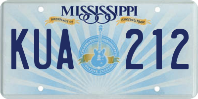 MS license plate KUA212