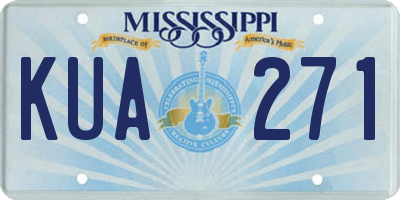 MS license plate KUA271
