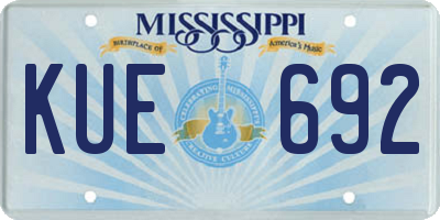 MS license plate KUE692