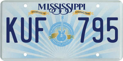 MS license plate KUF795