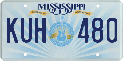 MS license plate KUH480