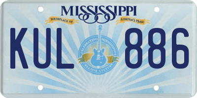 MS license plate KUL886