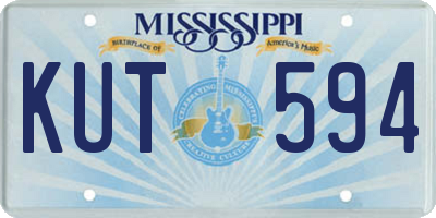 MS license plate KUT594