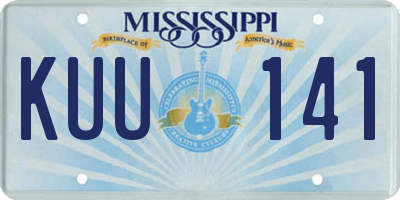 MS license plate KUU141