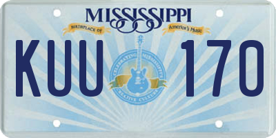 MS license plate KUU170