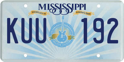 MS license plate KUU192
