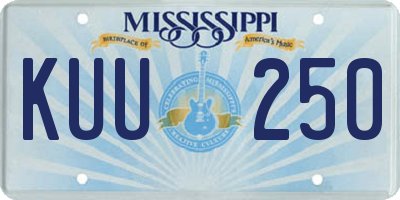 MS license plate KUU250