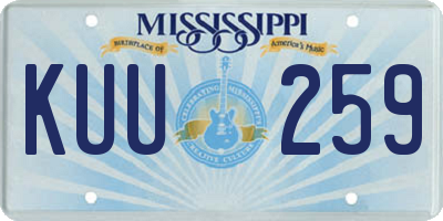 MS license plate KUU259