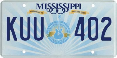 MS license plate KUU402