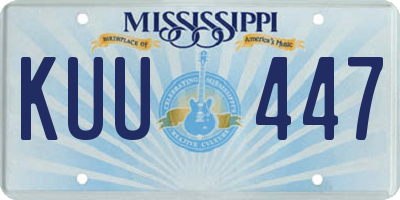 MS license plate KUU447