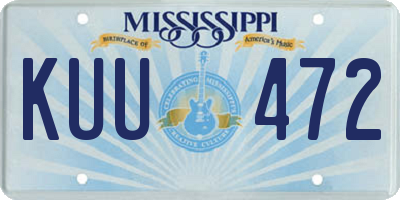 MS license plate KUU472