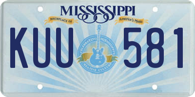 MS license plate KUU581