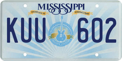 MS license plate KUU602