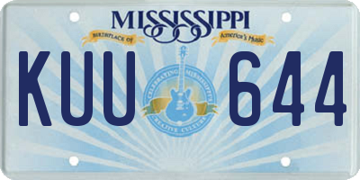 MS license plate KUU644