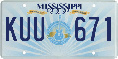 MS license plate KUU671