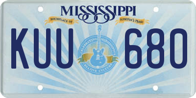 MS license plate KUU680