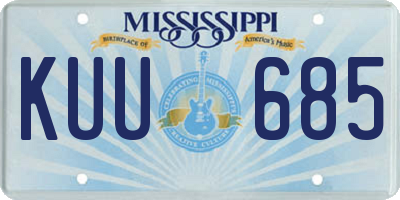 MS license plate KUU685
