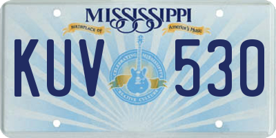 MS license plate KUV530