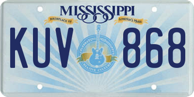 MS license plate KUV868