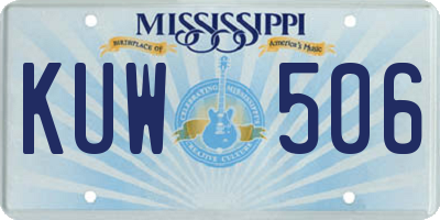 MS license plate KUW506