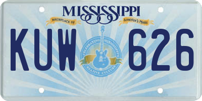 MS license plate KUW626