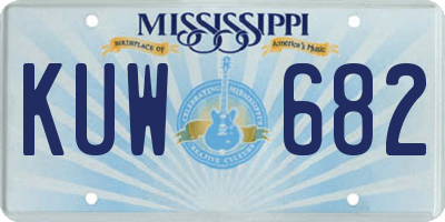 MS license plate KUW682