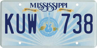 MS license plate KUW738