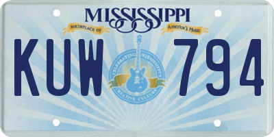 MS license plate KUW794