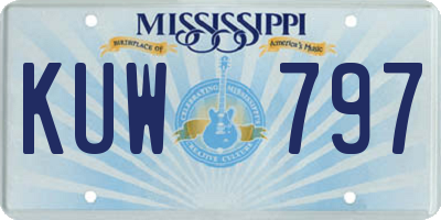 MS license plate KUW797
