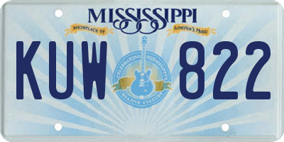 MS license plate KUW822