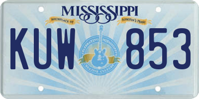 MS license plate KUW853