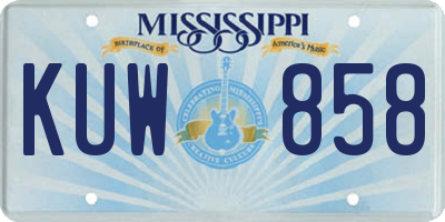MS license plate KUW858