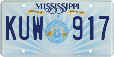 MS license plate KUW917