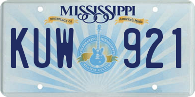 MS license plate KUW921