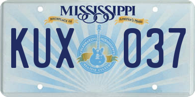MS license plate KUX037