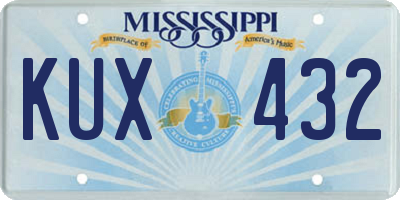 MS license plate KUX432