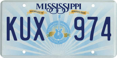 MS license plate KUX974