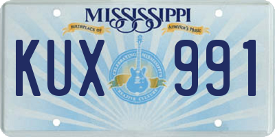 MS license plate KUX991