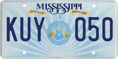 MS license plate KUY050
