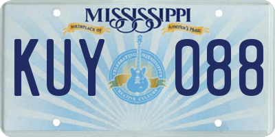 MS license plate KUY088