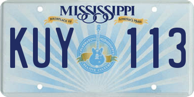 MS license plate KUY113