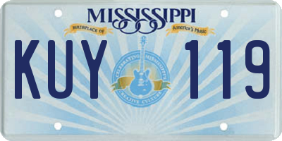 MS license plate KUY119